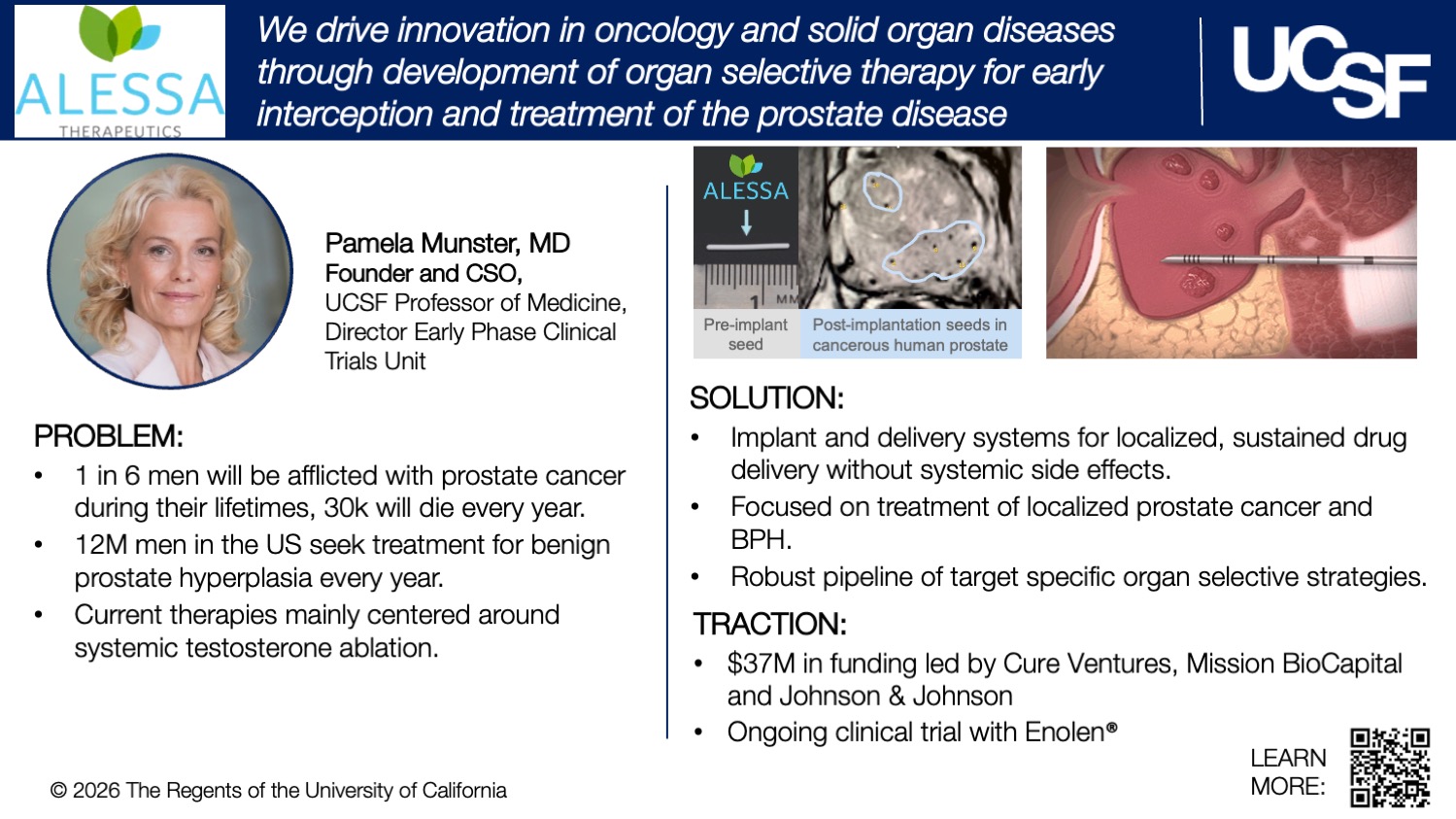 Alessa Therapeutics: organ selective therapy for early interception and treatment of the prostate disease