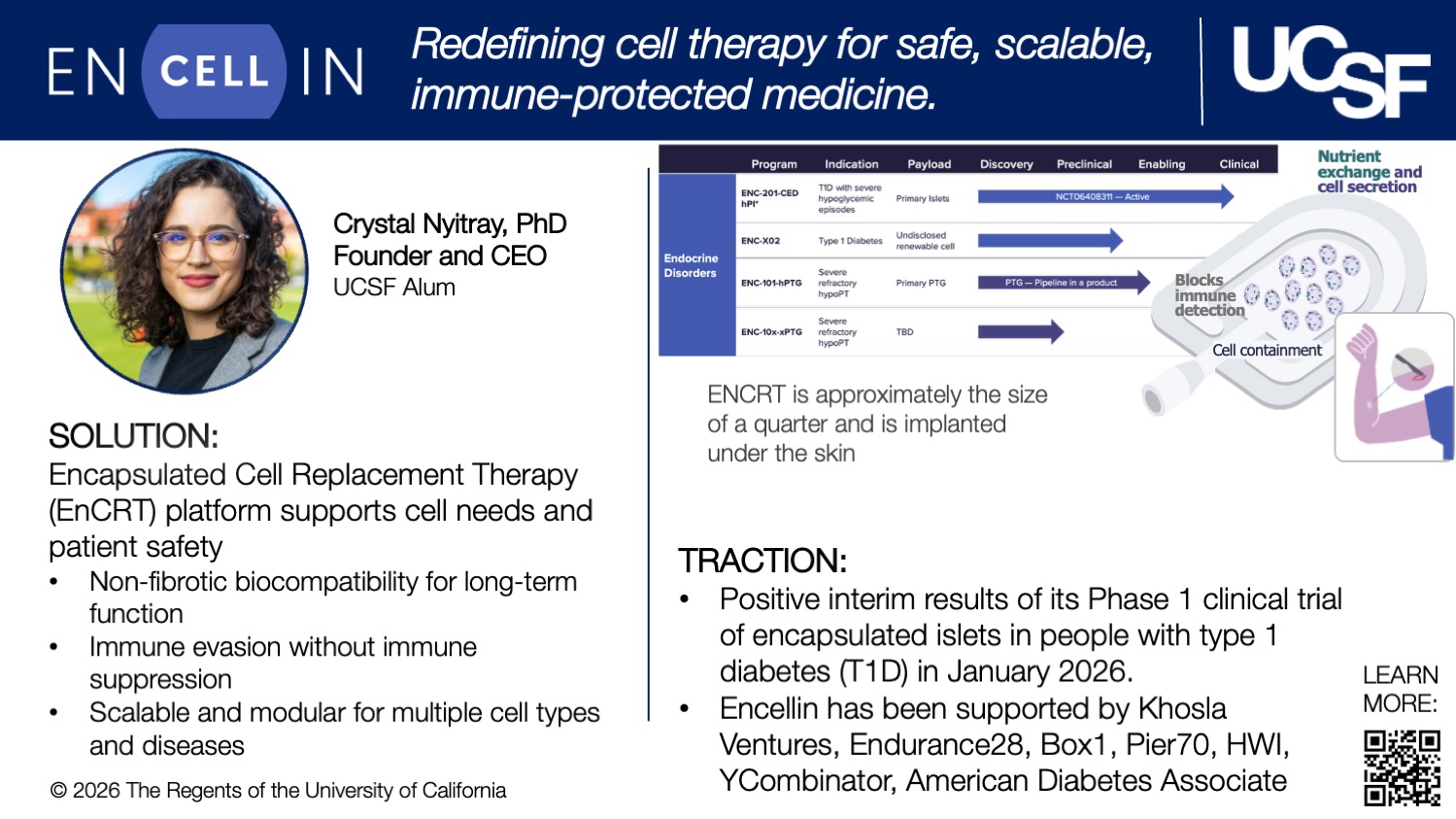 En-Cell-In Redefining cell therapy for safe, scalable, immune-protected medicine.